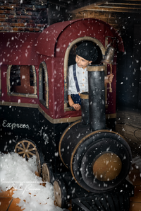Fotograf&iacute;a de Navidad Polar Express 2023. Estudio de Fotograf&iacute;a Madalina Basarman en Logro&ntilde;o